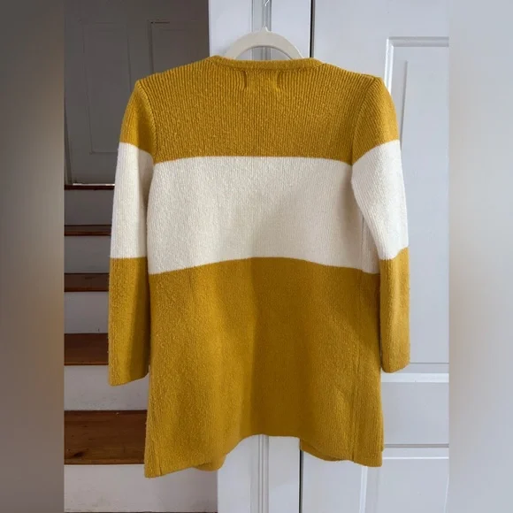 Anthropologie Le Fee Verte - open cardigan gold and cream XXS petite oversized - Picture 4 of 4